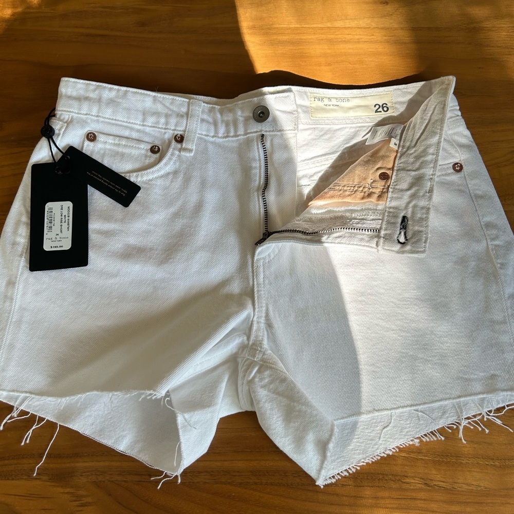 Rag & Bone white jean shorts